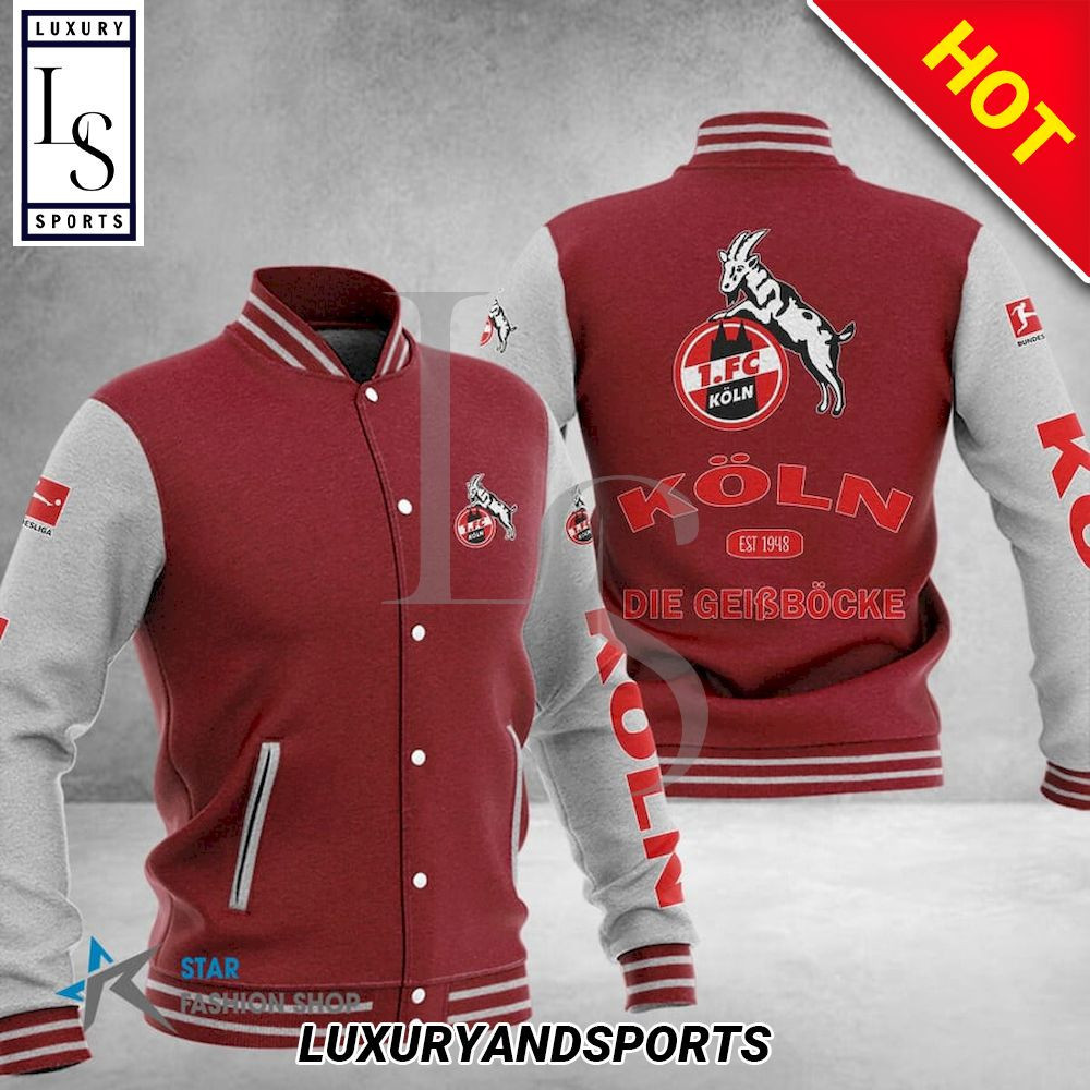 1. FC Koln Varsity Baseball Jacket for Men & Women | Soccer Team Fan Gift