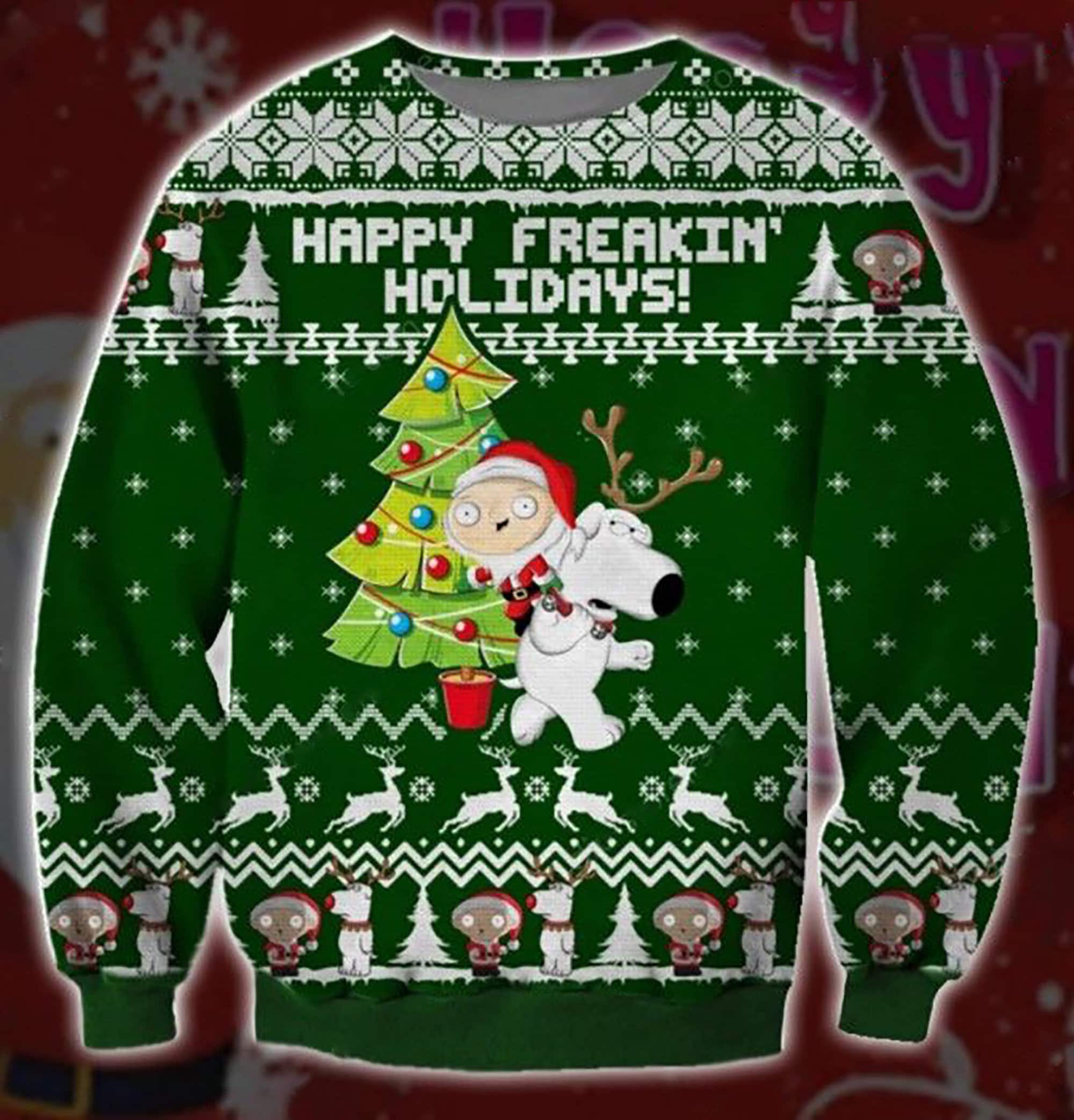 18 Happy Freakin Holidays Christmas Ugly Christmas Sweater