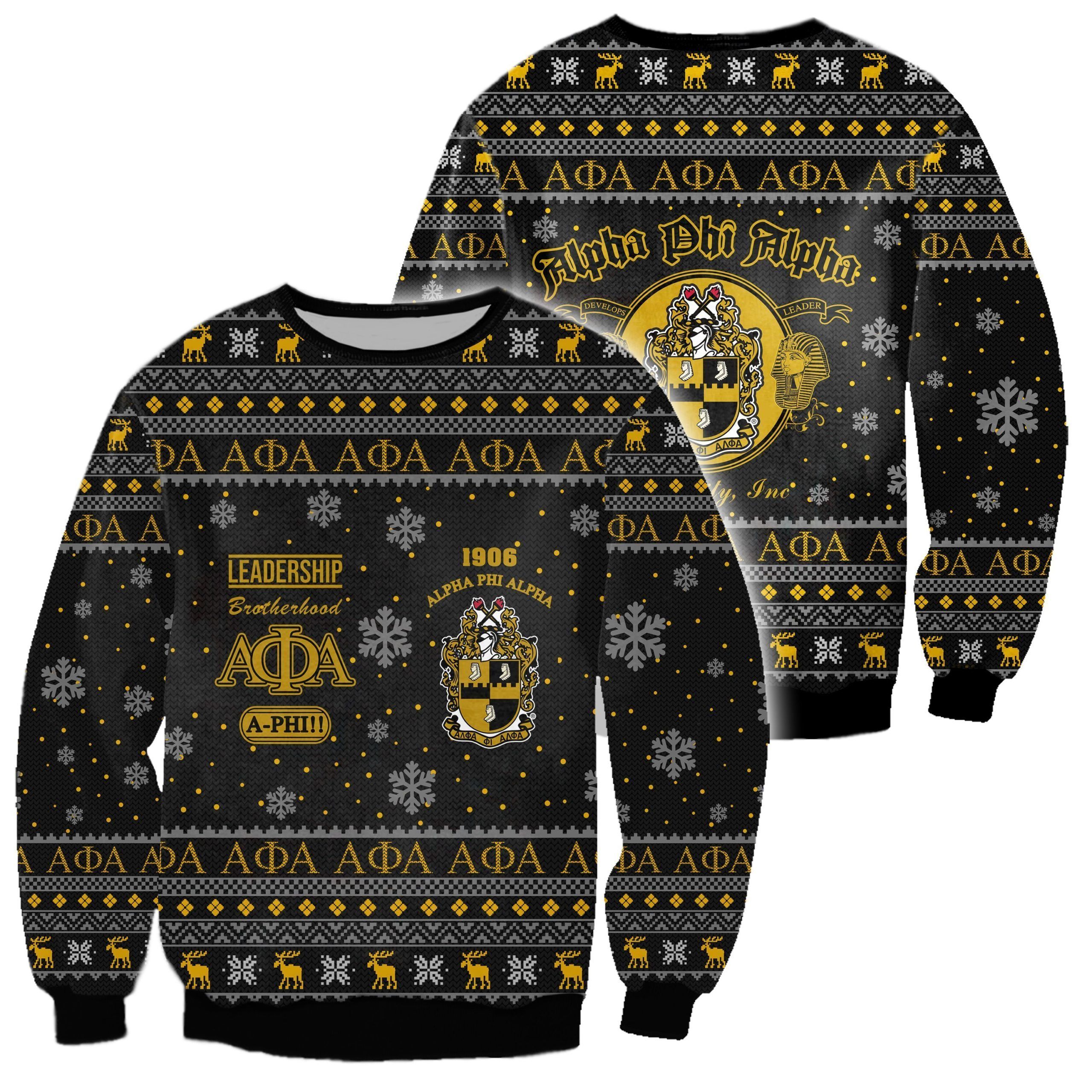 3D All Over Alpha Phi Alpha Ugly Sweater