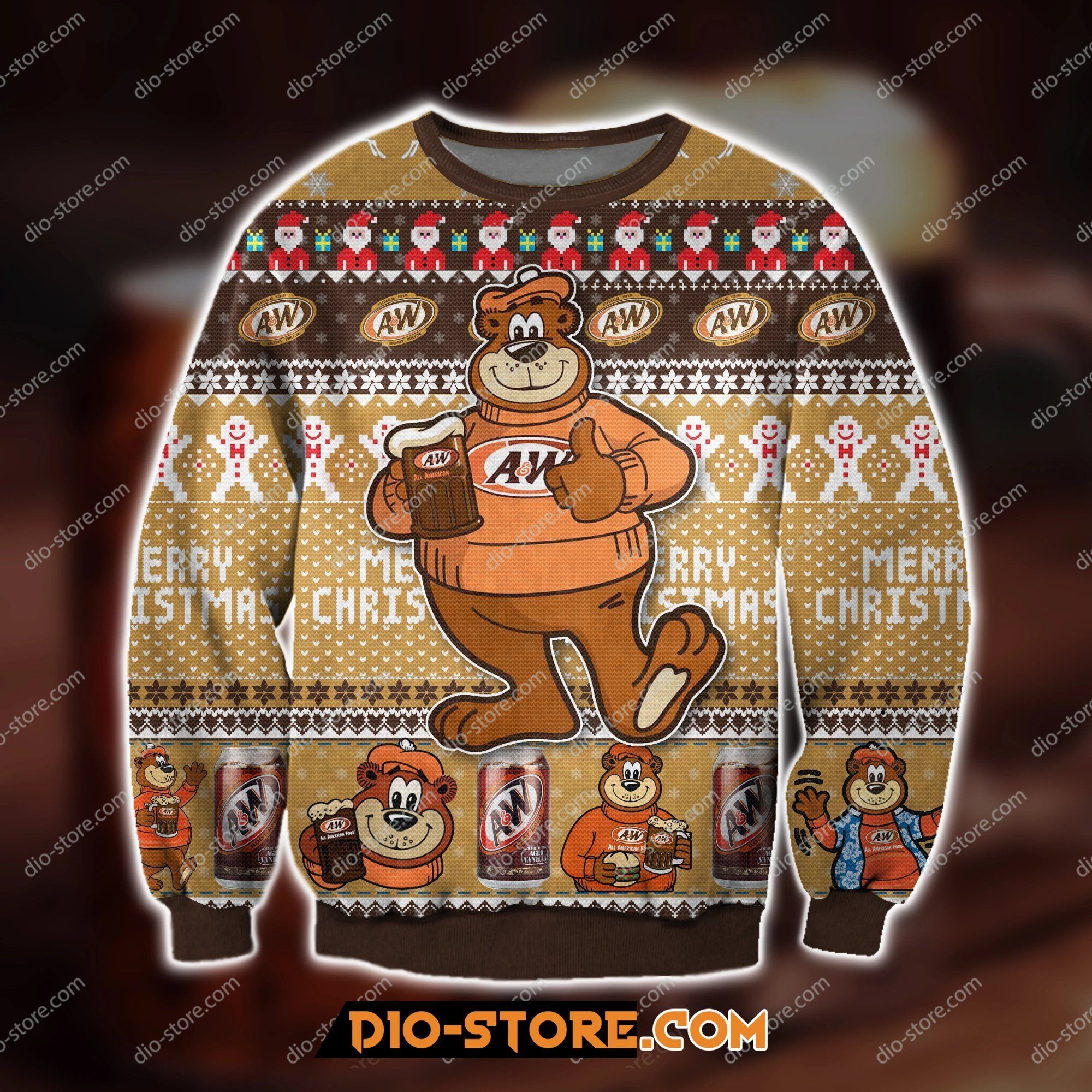 3D All Over Print A&W Root Beer Since 1919 Ugly Christmas Sweater