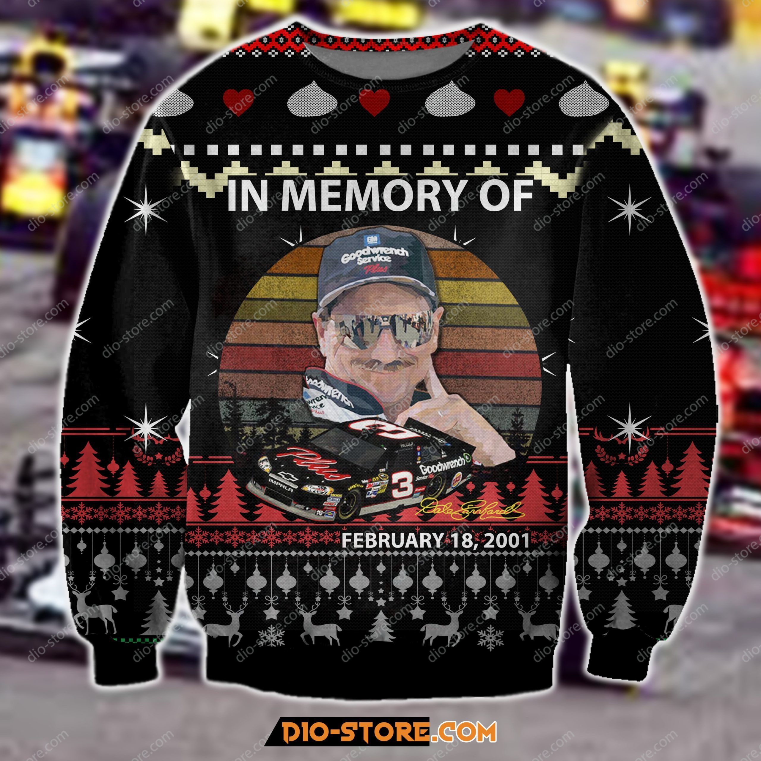 3D All Over Print Dale Earnhardt Ugly Christmas Sweater