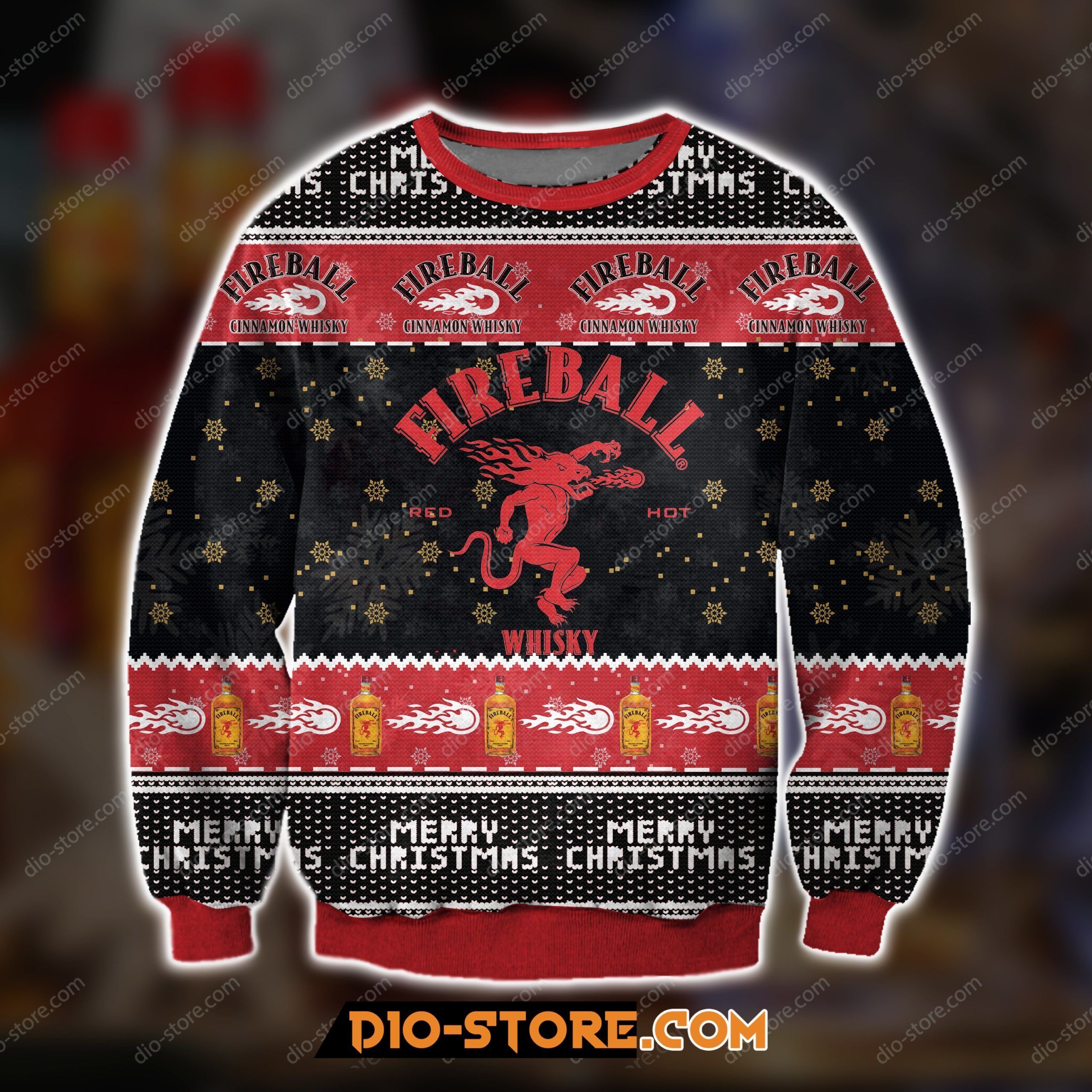 3D All Over Print Knitting Pattern Fireball Cinnamon Ugly Christmas Sweater