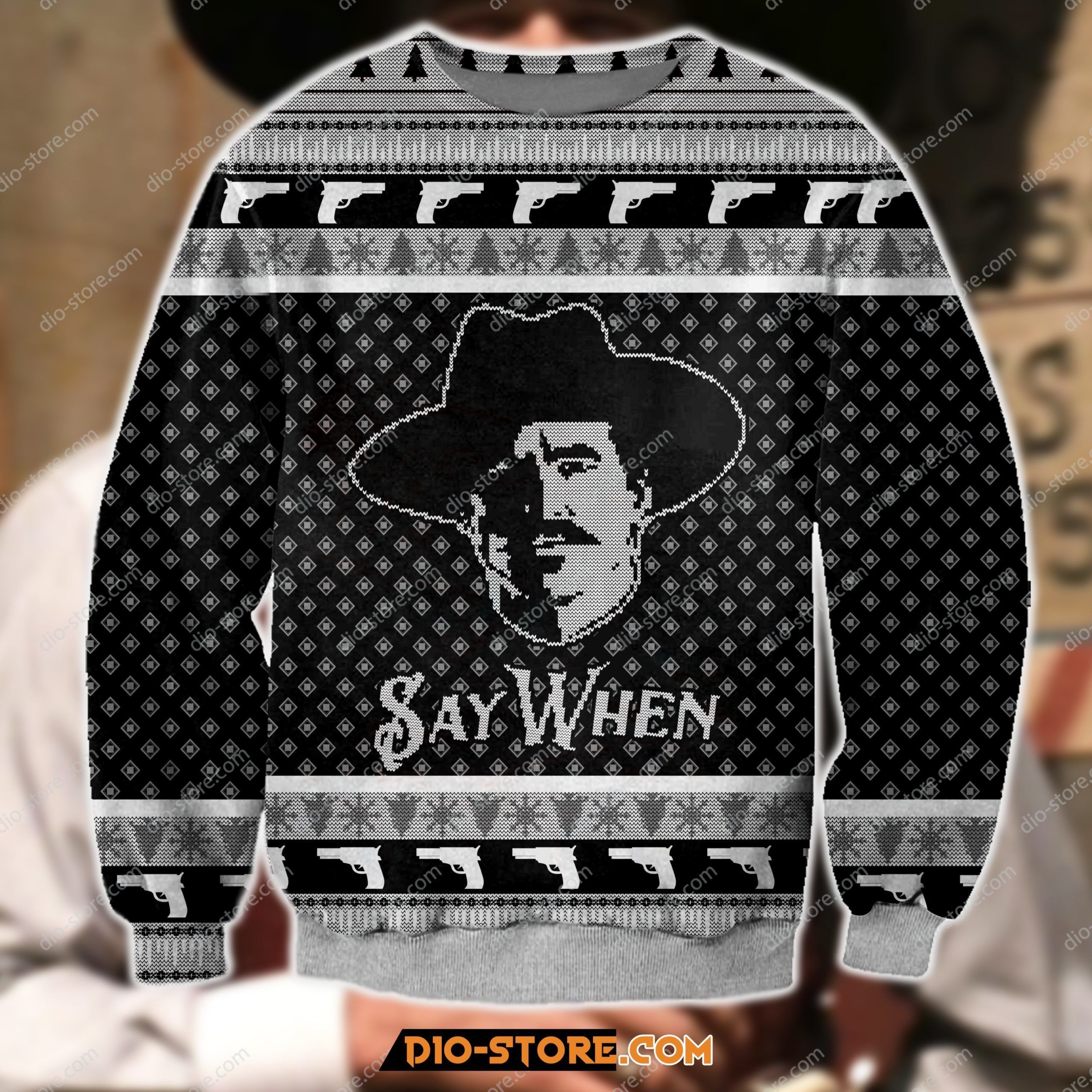 3D All Over Print Say When Meme Tombstone Movie Ugly Christmas Sweater