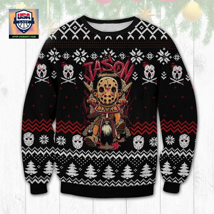 3D JASON VOORHEES Ugly Christmas Sweater Horror Character Sweatshirt