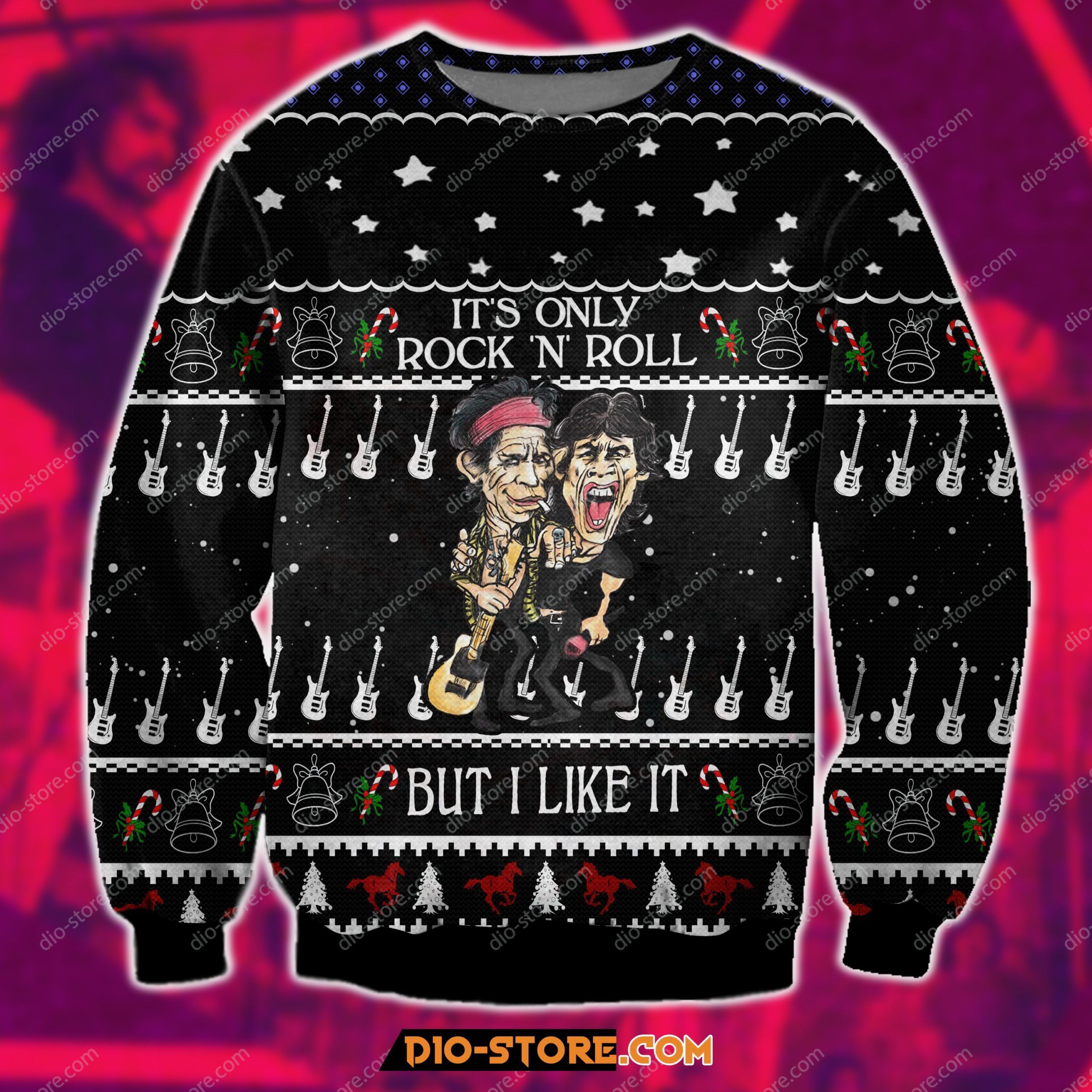 3D Print It'S Only Rock 'N' Roll - The Rolling Stones Ugly Christmas Sweater