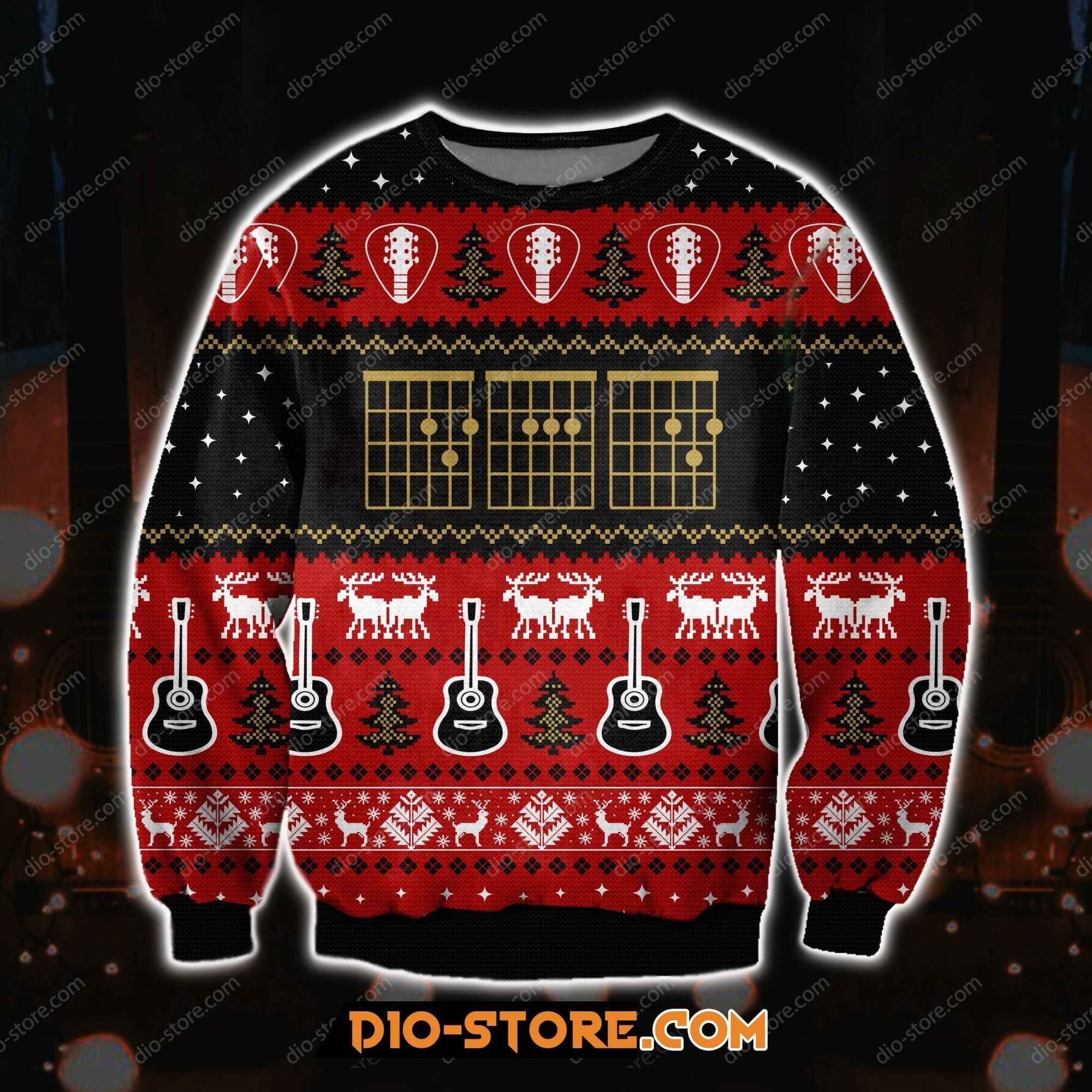 3D Print Knitting Pattern Guitar Ugly Christmas Sweater
