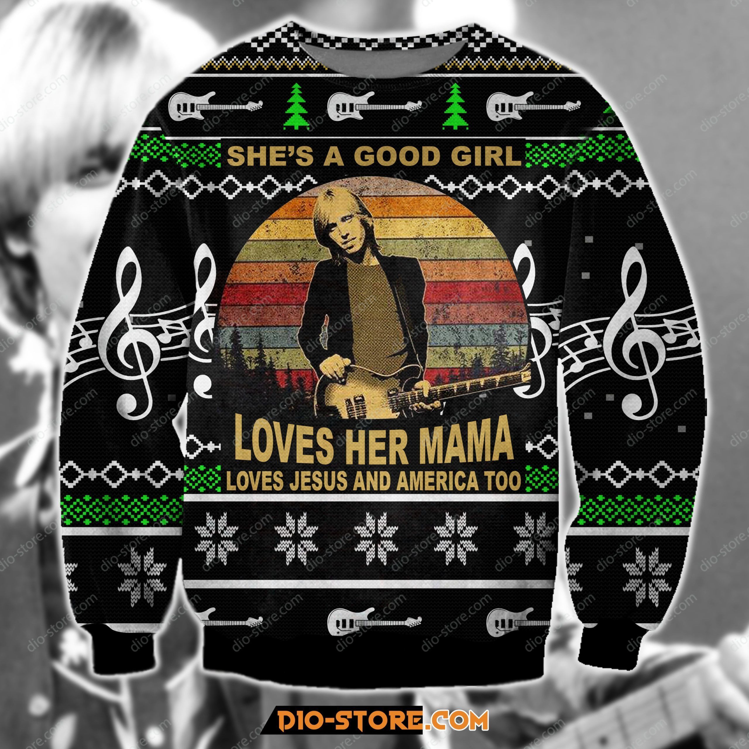 3D Print Knitting Pattern Tom Petty Ugly Christmas Sweater