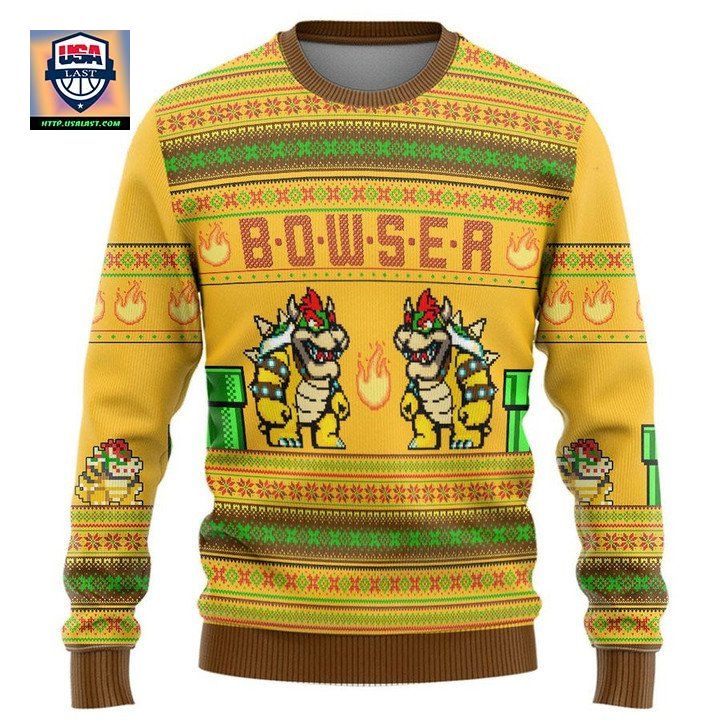 3D Super Mario Bowser Ugly Knitted Sweater