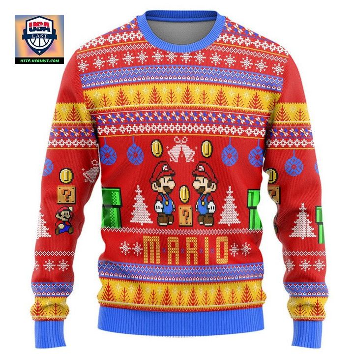 3D Super Mario Mario Coin Ugly Sweater