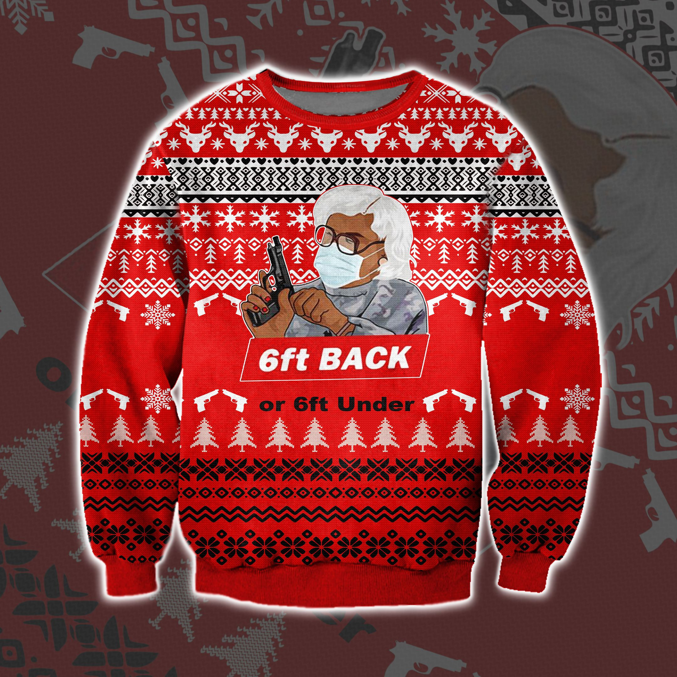 6Ft Back Or 6Ft Under 3D Print Ugly Christmas Sweater