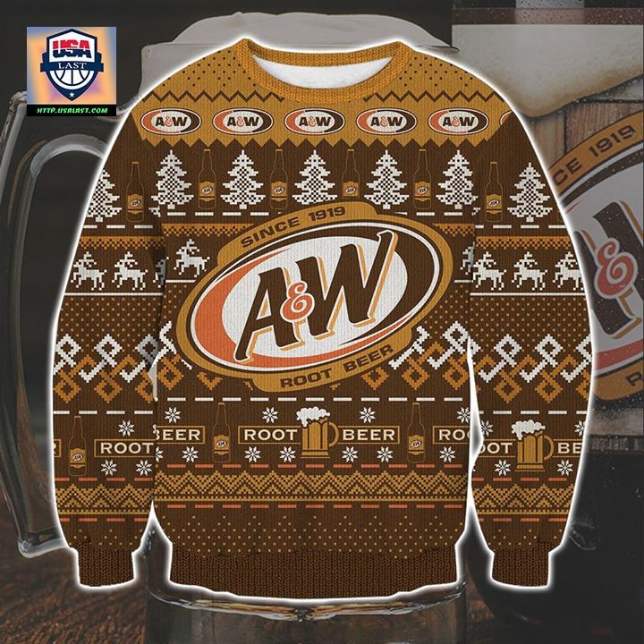 A And W Root Beer Since 1919 Christmas Knitted Wool Sweater