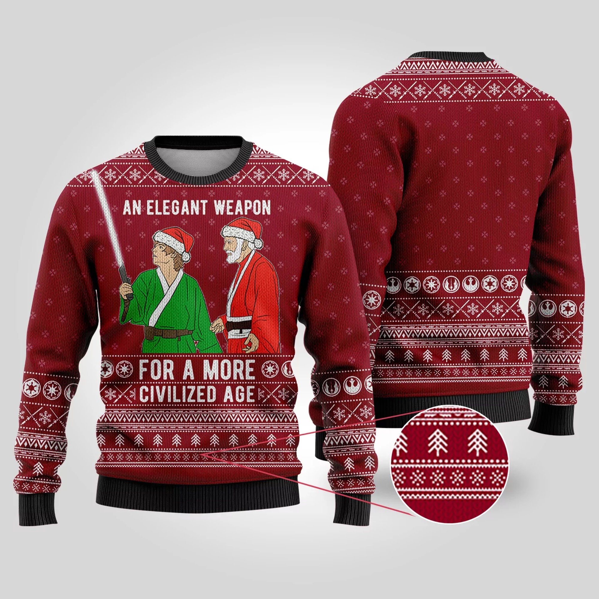 A New Hope Luke Skywalker Obi wan Kenobi Star Wars Ugly Christmas Sweater