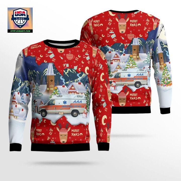 AAA Ambulance Service Hattiesburg Mississippi Christmas AOP Sweater