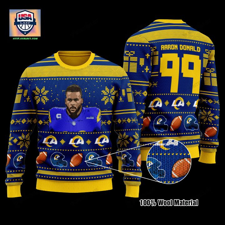 Aaron Donald 99 Los Angeles Rams Nfl Christmas Sweater