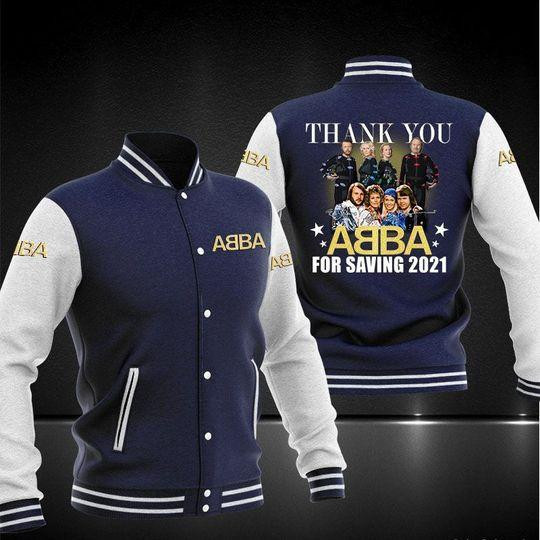 Abba Music Band Thank You For Saving Baseball Jacket for Men & Women | Music Fan Gift
