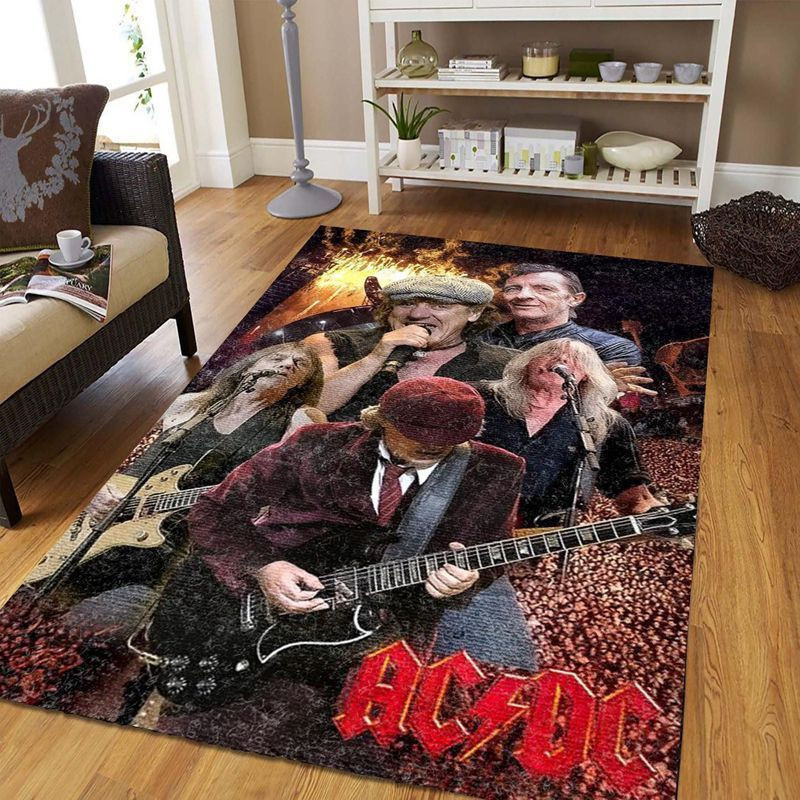 Ac Dc Member Nowadays Australian Rock Band Performing Rectangle Area Rug – Full Print Carpet For Living Room & Bedroom Home Decor