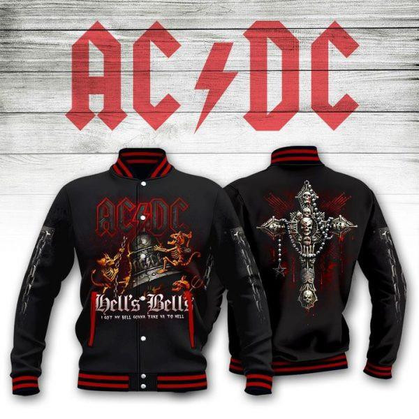 ACDC Hells Bells Music Band Baseball Jacket for Men & Women | Music Fan Gift