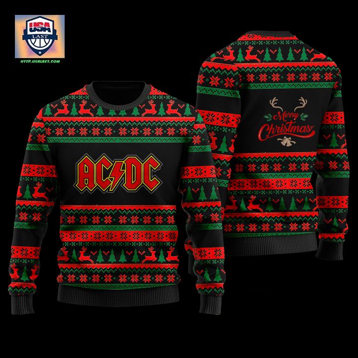AC/DC Merry Christmas Black Ugly Christmas Sweater