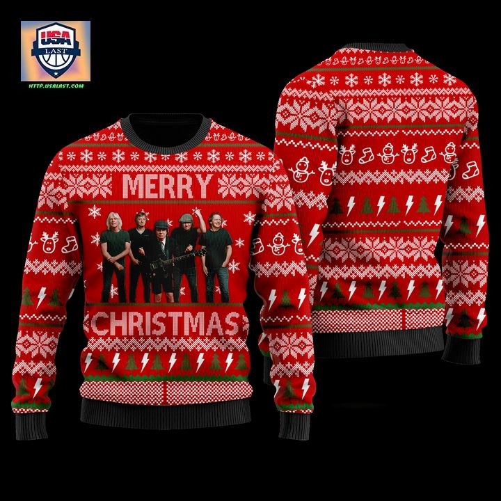 AC/DC Merry Christmas Wool Sweater Jumper