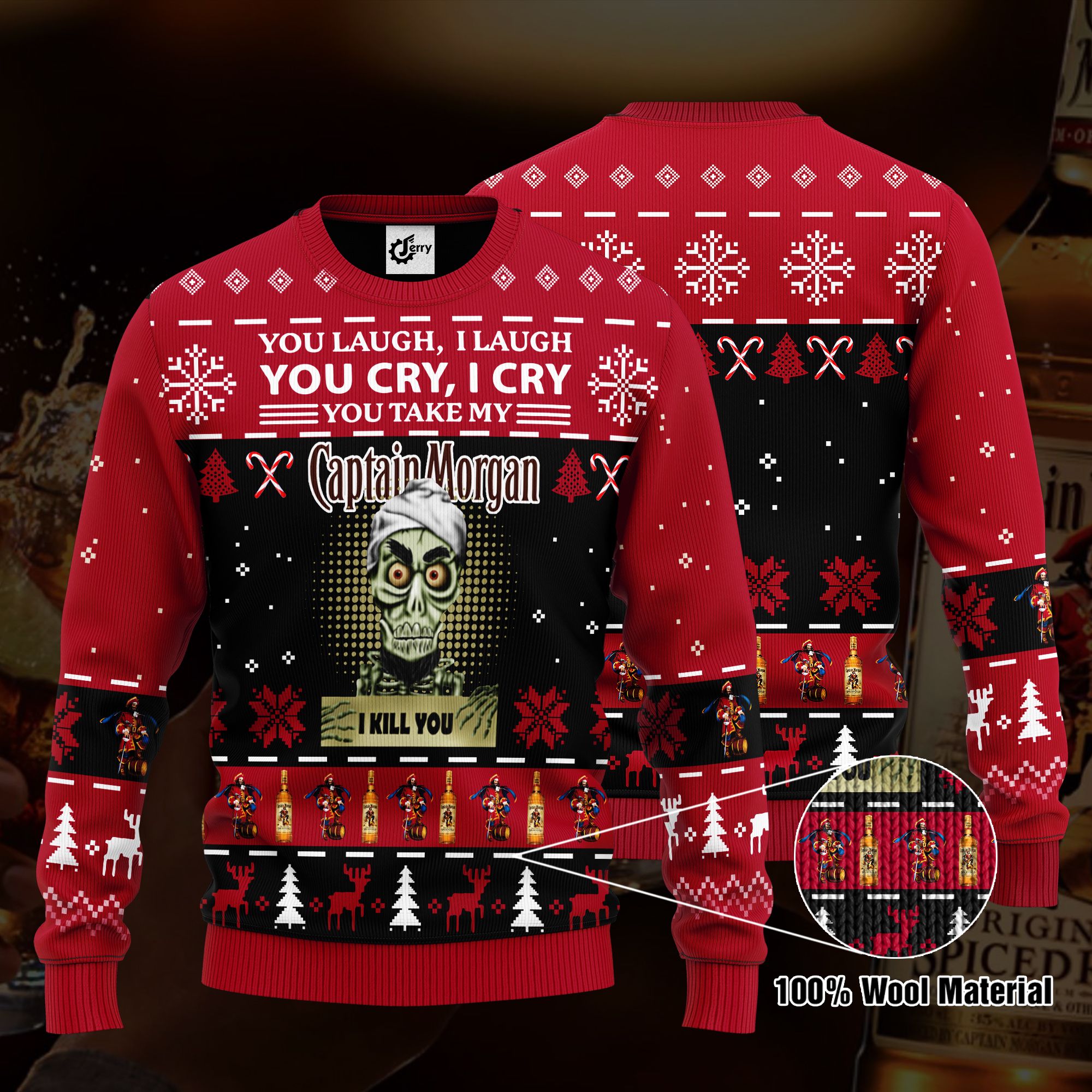 Achmed You Laugh I Laugh You Cry I Cry You Take My Captain Morgan I Kill You Ugly Christmas Sweater, Hoodie, Zip Hoodie, Bomber Jacket