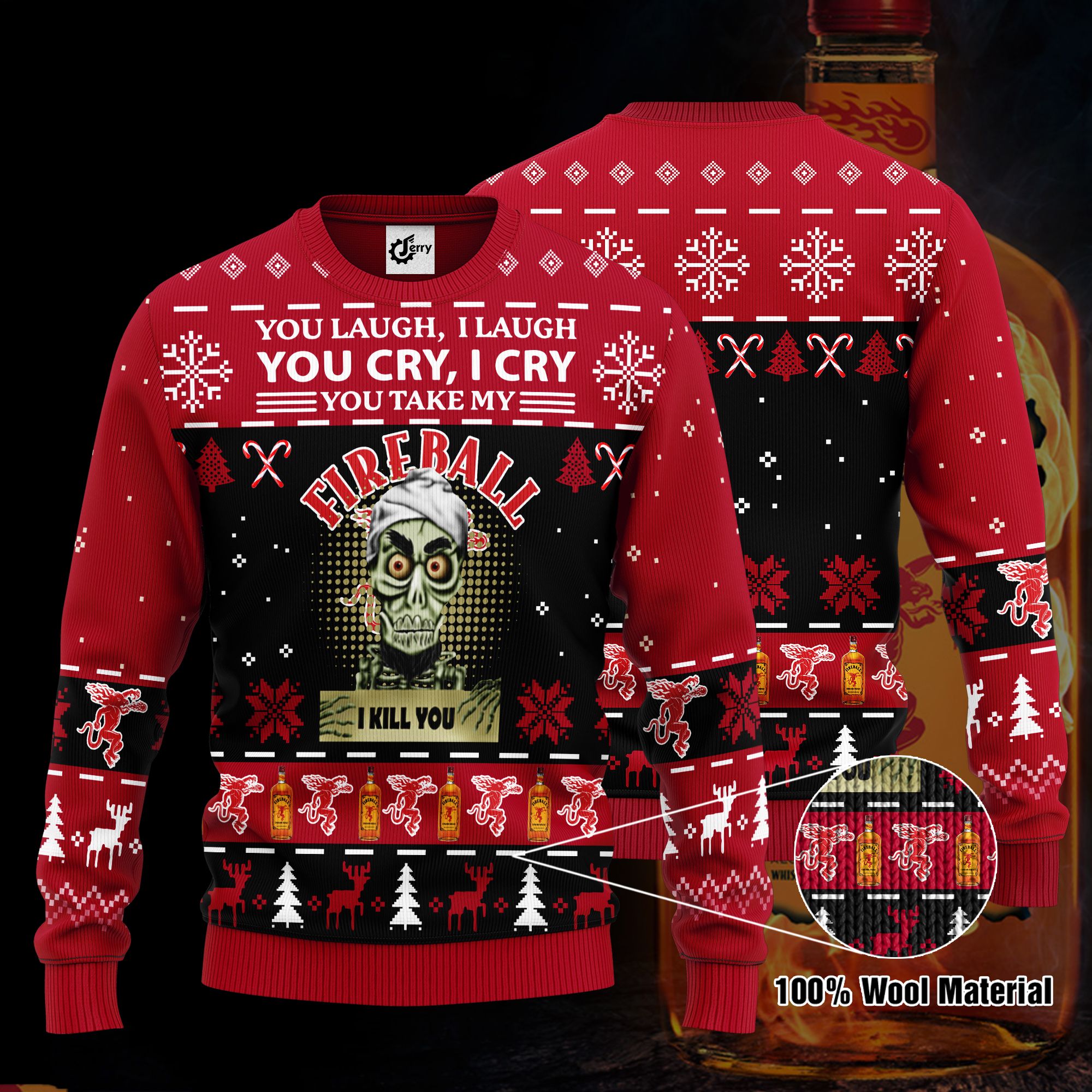 Achmed You Laugh I Laugh You Cry I Cry You Take My Fireball I Kill You Ugly Christmas Sweater, Hoodie, Zip Hoodie, Bomber Jacket