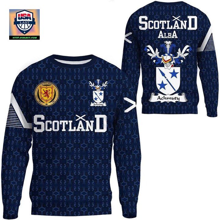 Achmuty Family Crest Sweater Scottish Home 1991 Style 