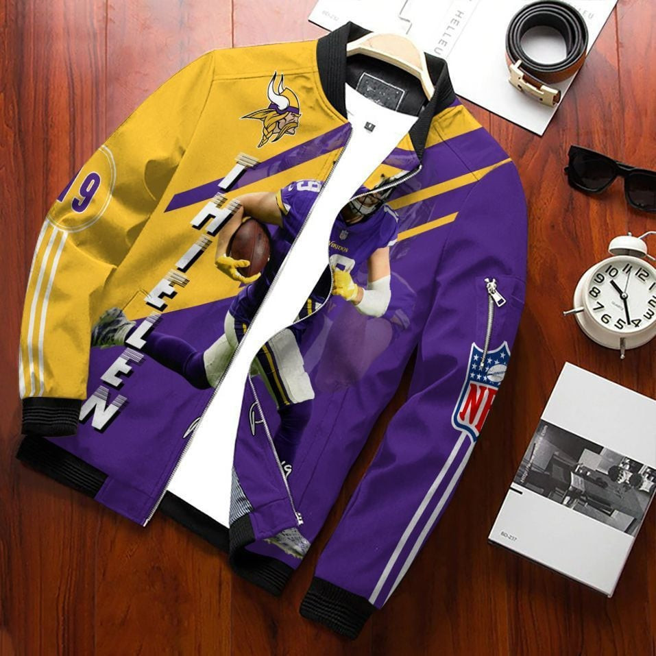 Adam Thielen - Minnesota Vikings Bomber Jacket | NFL Team Jacket for Men & Women | Football Fan Gift