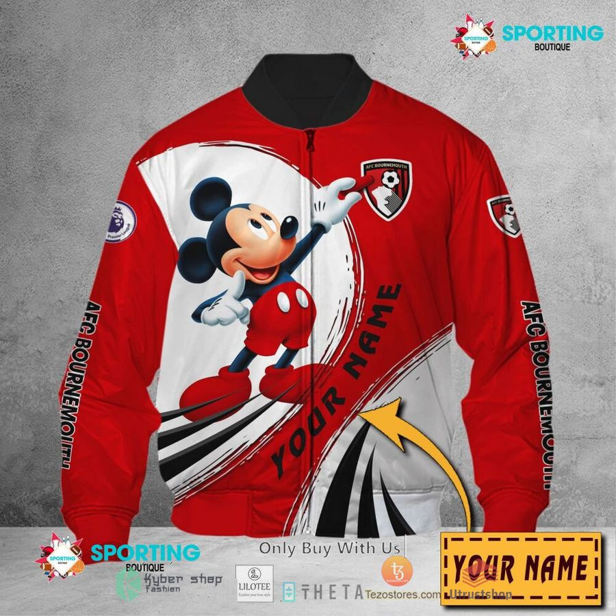 Afc Bournemouth Personalized Mickey Bomber Jacket | Streetwear Jacket for Men & Women | Fan Gift