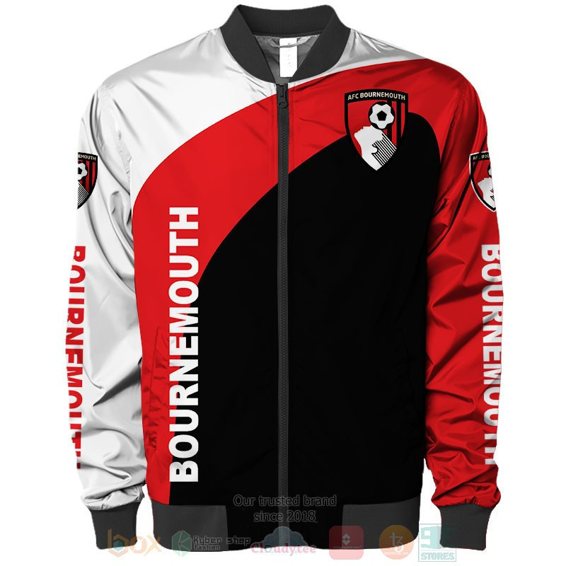 Afc Bournemouth White Red Bomber Jacket | Streetwear Jacket for Men & Women | Fan Gift