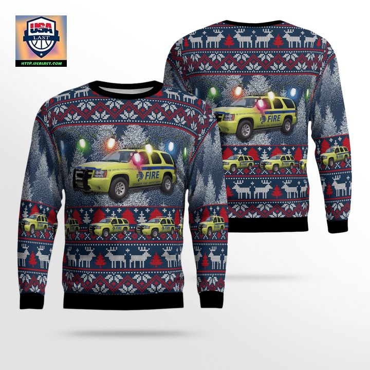 Aircraft Rescue and Firefighting Denver International Airport AOP Sweater