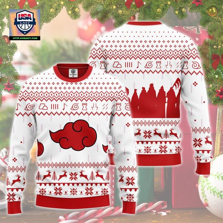 Akatsuki Clan Naruto Anime Unisex Wool Sweater Christmas Gift