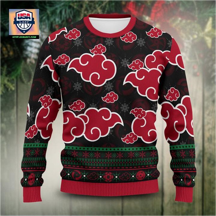 Akatsuki Cloud Naruto Anime Unisex Wool Sweater Christmas Gift