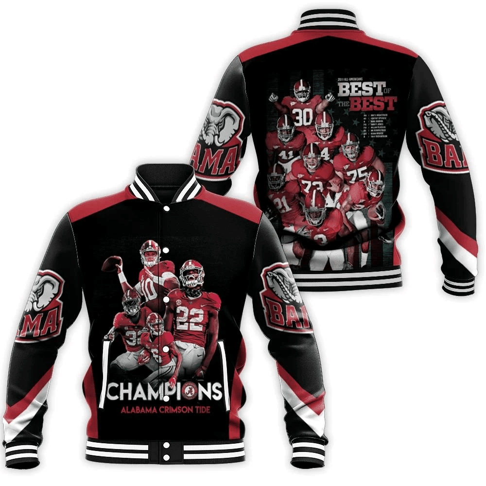 Alabama Crimson Tide Varsity Baseball Jacket for Men & Women | NCAA Team Fan Gift