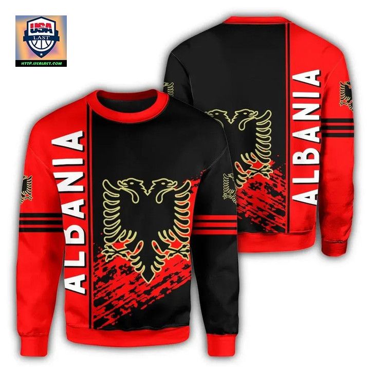 Albania Coat Of Arms Sweater Quarter Style J7