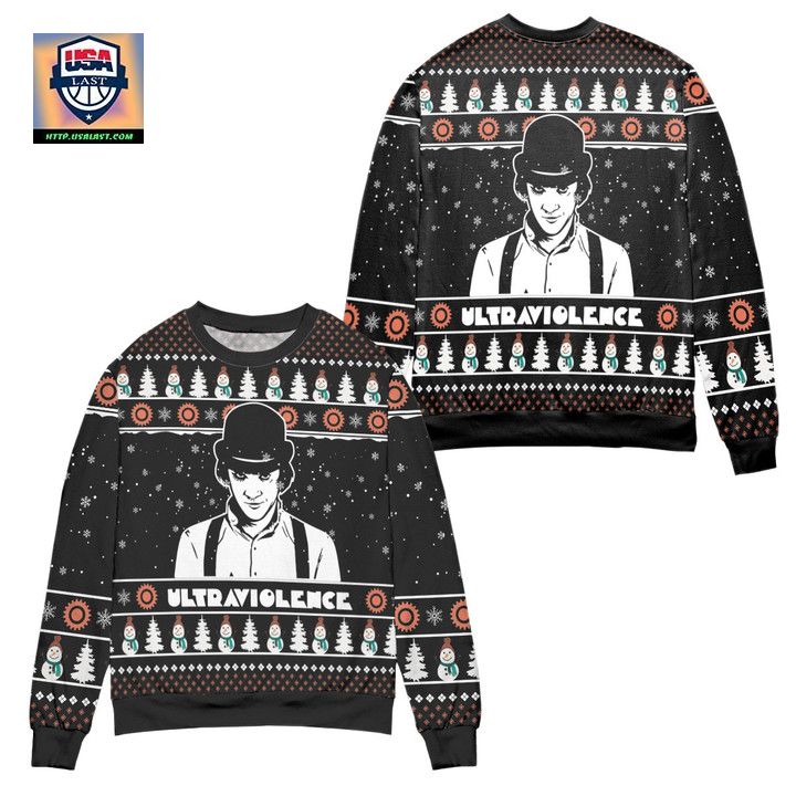 Alex A Clockwork Orange Snowman Pattern Ugly Christmas Sweater