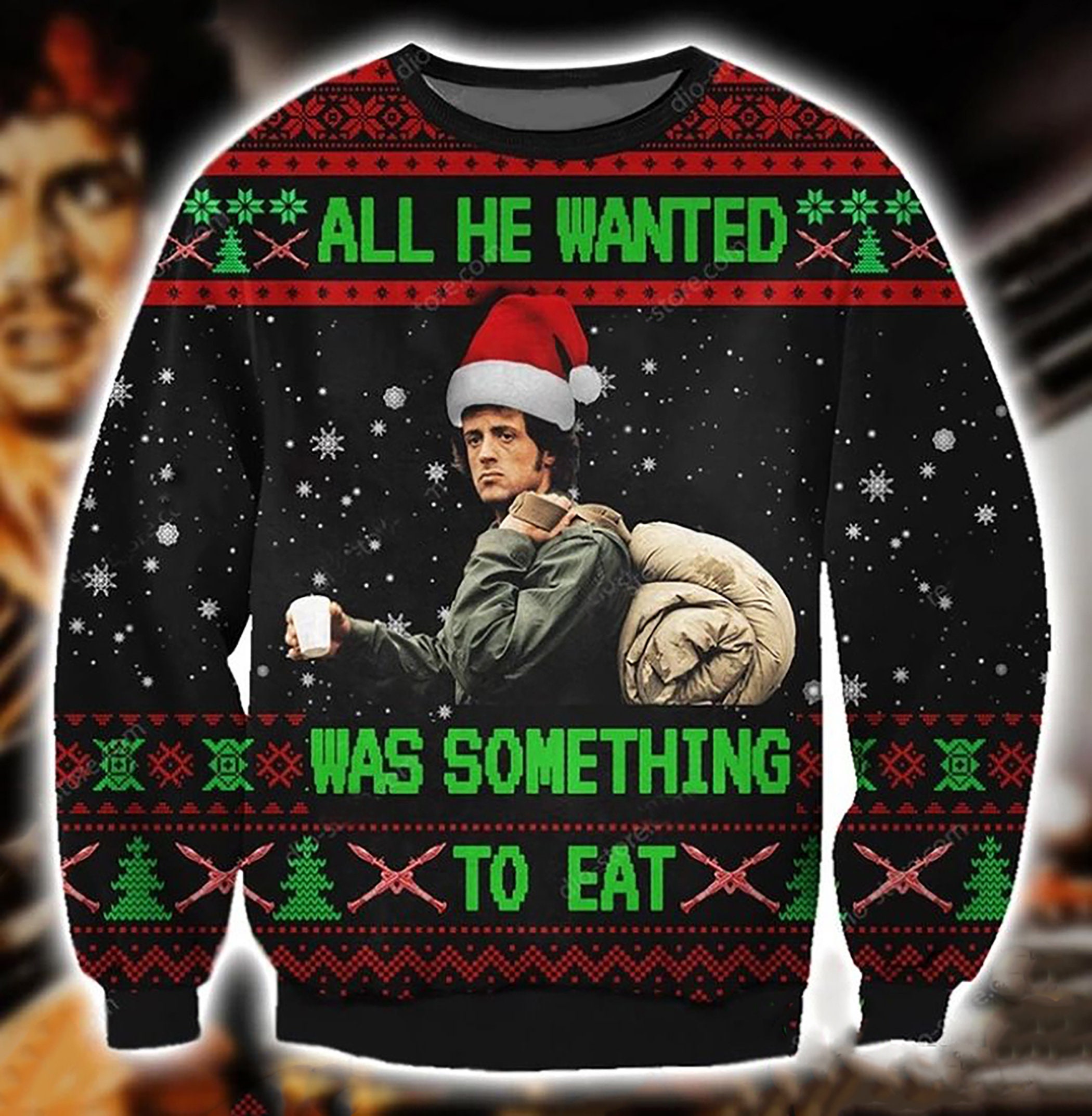 All He Wanted Was Something To Eat Symbol Ugly Christmas Sweater