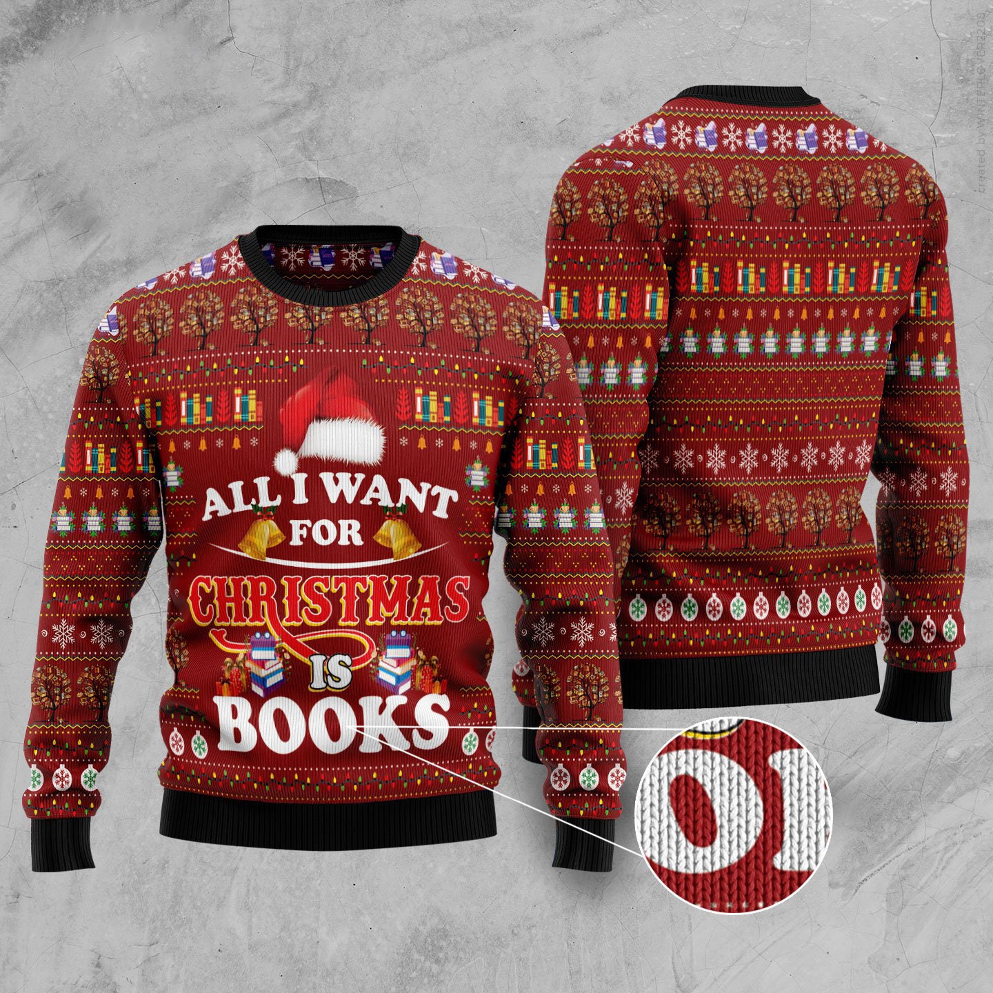 All I Want For Christmas Is Book Dog Ugly Christmas Sweater