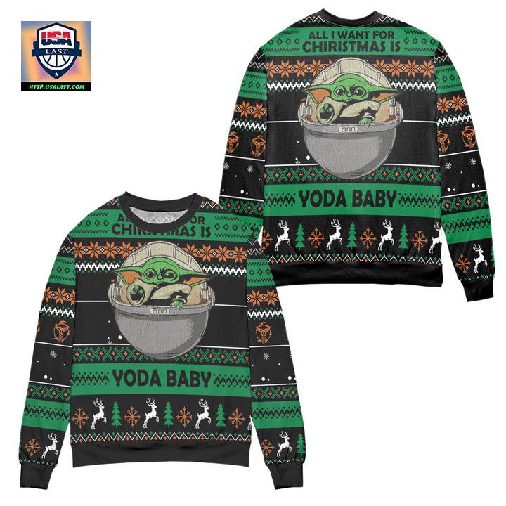 All I Want For Christmas Is Yoda Baby Ugly Christmas Sweater