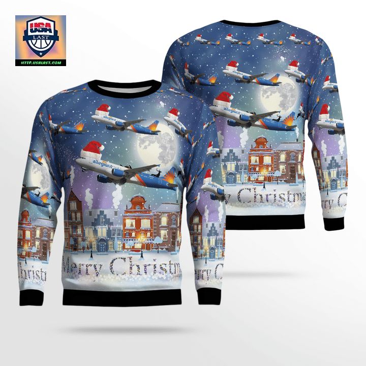 Allegiant Air Airbus A320-214 Christmas Sweater 3D CB11