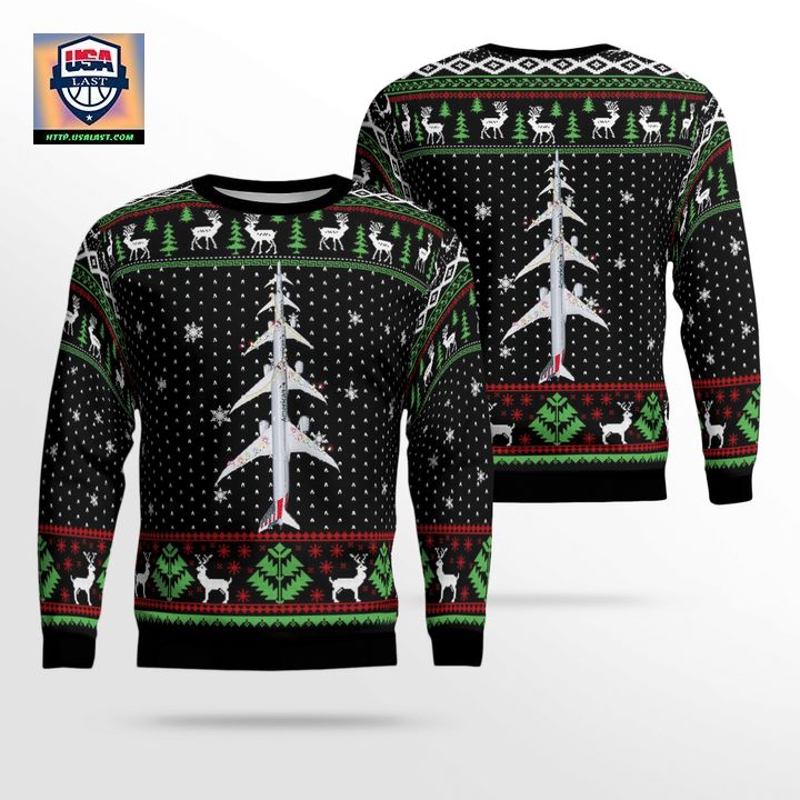 American Airlines Boeing 787-9 Dreamliner Christmas Sweater 3D