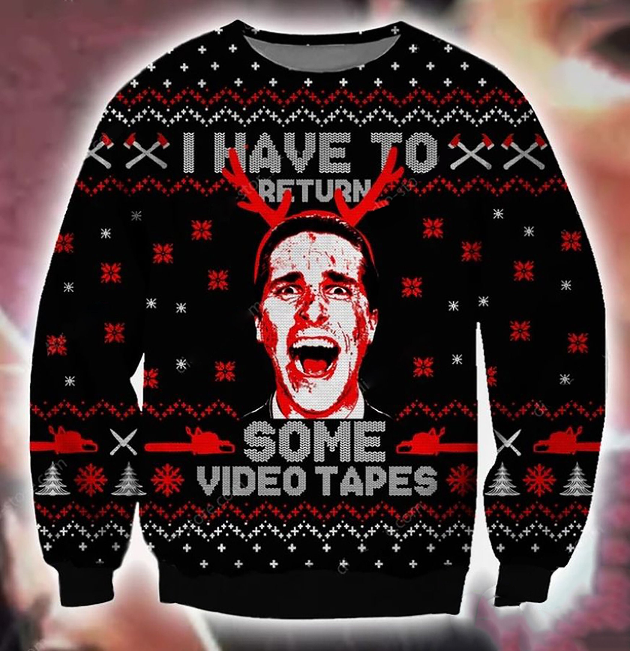 American Psycho Pattern Ugly Christmas Sweater