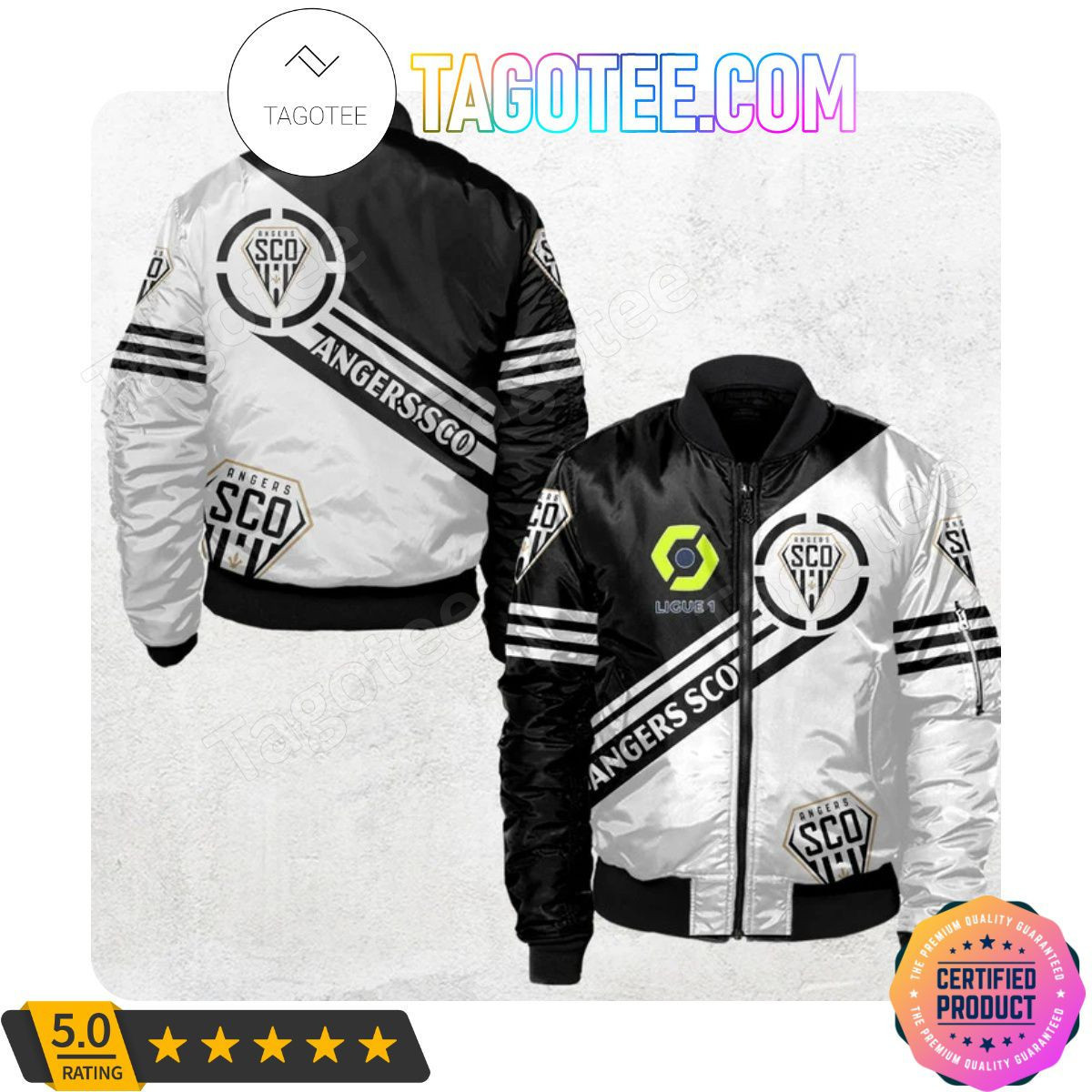 Angers Sco Ligue 1 Bomber Jacket | Streetwear Jacket for Men & Women | Fan Gift