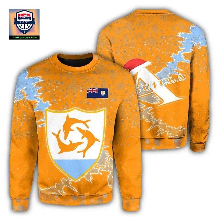 Anguilla Christmas Coat Of Arms Sweater X Style J78