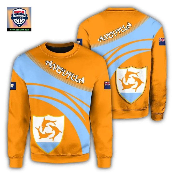 Anguilla Coat Of Arms Sweater Cricket Style J5W
