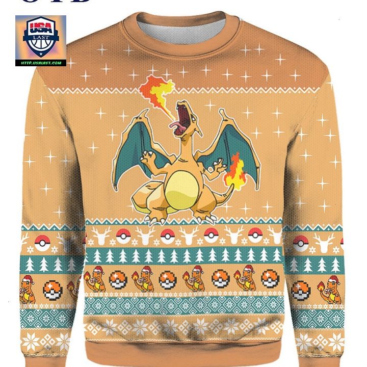 Anime Cartoon Charizard Christmas 3D Sweater