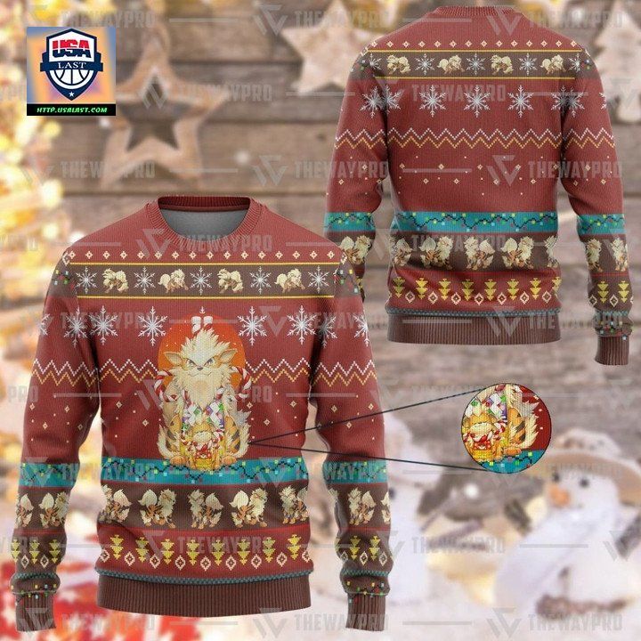 Anime Pokemon Arcanine Christmas Sweater