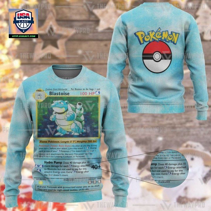 Anime Pokemon Blastoise Imitation Knitted Sweater