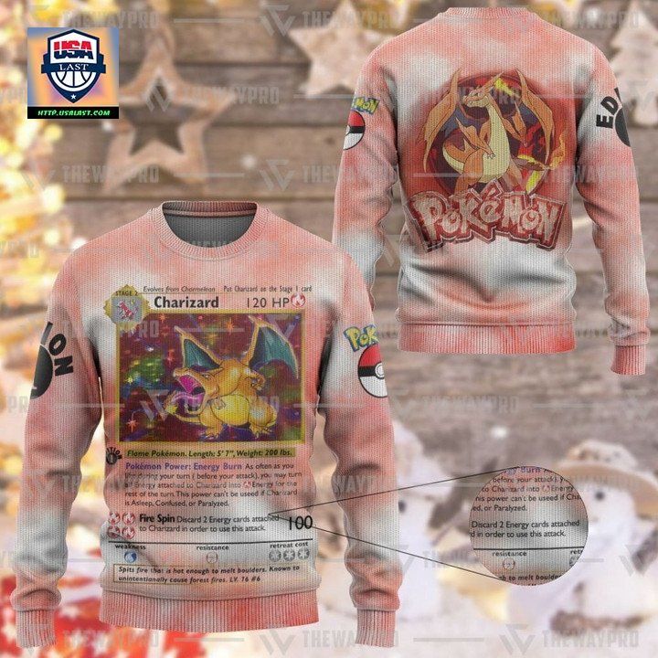 Anime Pokemon Charizard Christmas Sweater