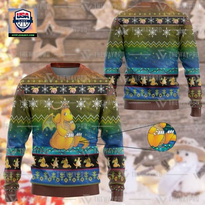 Anime Pokemon Dragonite Christmas Sweater