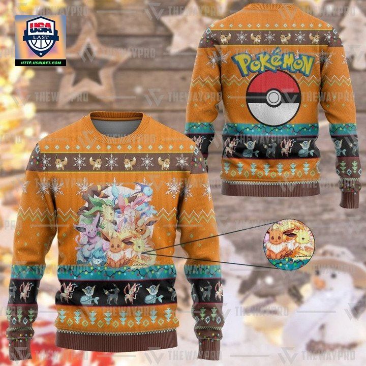 Anime Pokemon Eevee And Eeveelutions Christmas Sweater
